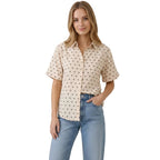 Polka Dot Bubble Sleeve Blouse - Pendo Store