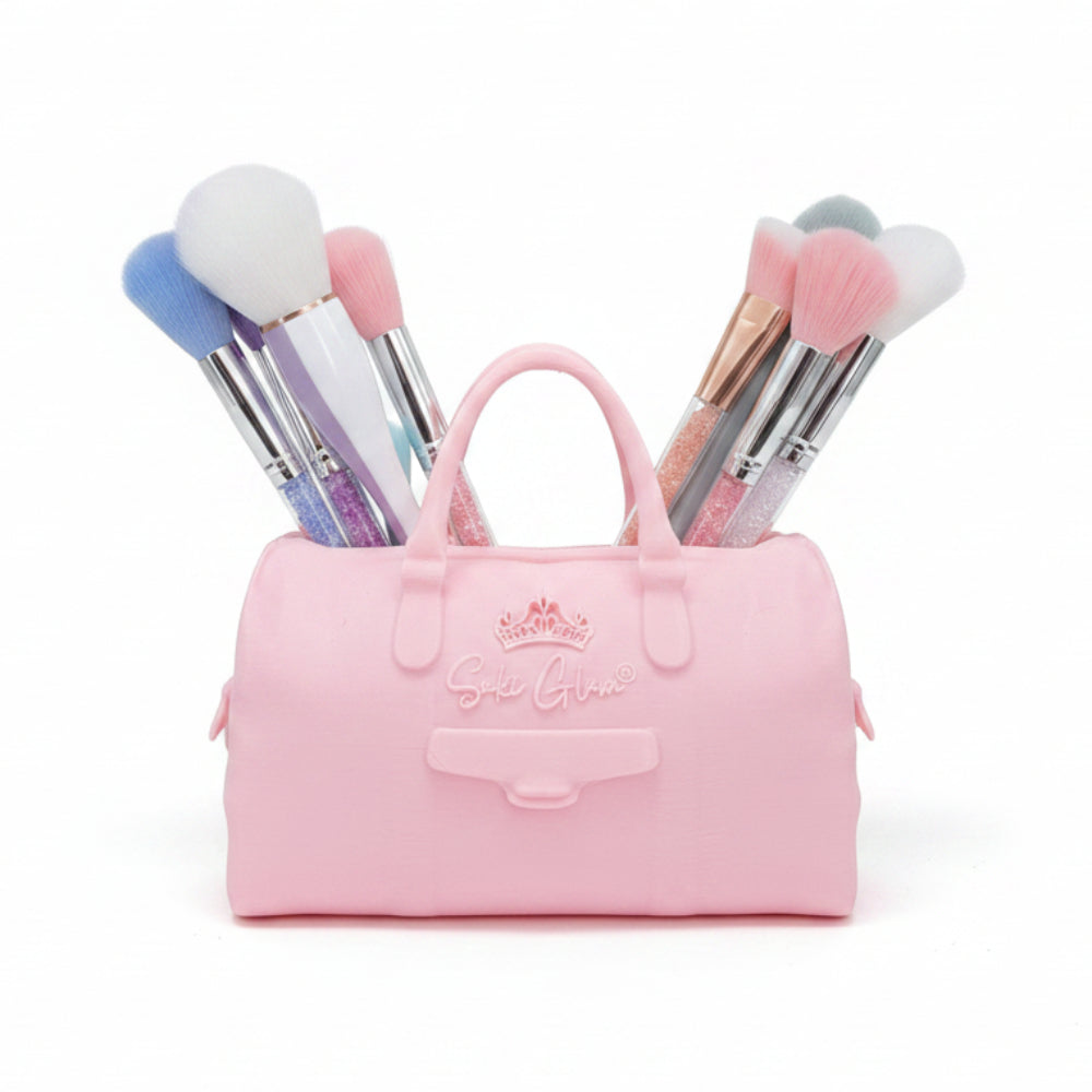 Pink Duffel Makeup Brush Holder