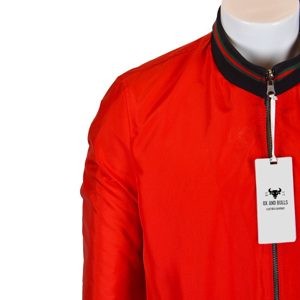 Red Moto Style Leather Jacket - Pendo Store