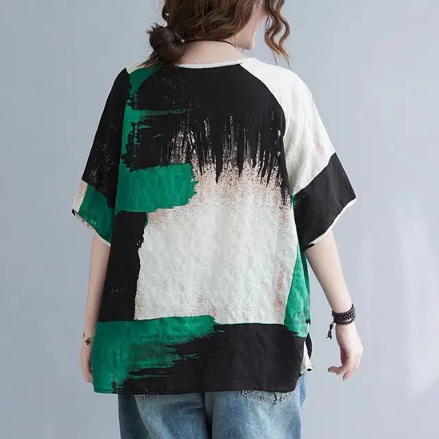 Retro Tie Dye Linen Blend T-Shirt - Pendo Store