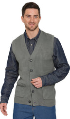 Rib Knit Button Front Sweater Vest - Pendo Store