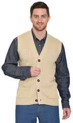 Rib Knit Button Front Sweater Vest - Pendo Store