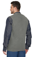 Rib Knit Button Front Sweater Vest - Pendo Store