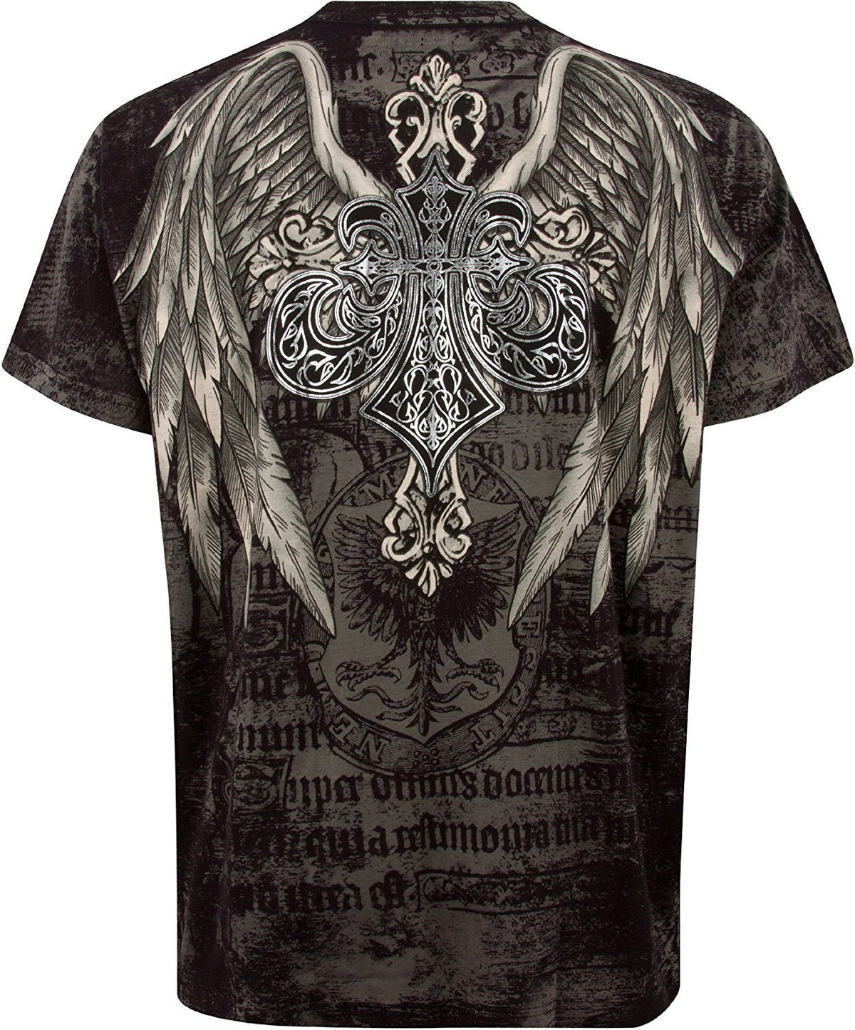 Royalty Metallic Silver Short Sleeve Crew Neck Cotton Mens Fashion T-Shirt - Pendo Store