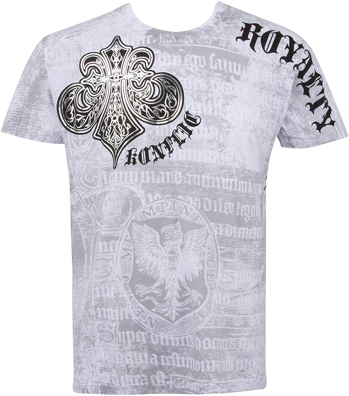 Royalty Metallic Silver Short Sleeve Crew Neck Cotton Mens Fashion T-Shirt - Pendo Store