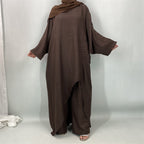 Ruched Drawstring Batwing Top & Wide-Leg Trousers Co-ord Set(MS478)