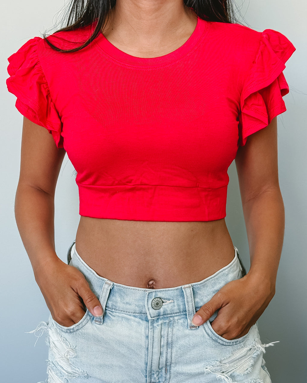 Ruffle Sleeve Halftee - Pendo Store