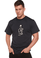 Sad Skeleton Halloween Unisex Bamboo Viscose/Organic Cotton Short Sleeve Graphic T-Shirt - Pendo Store