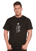 Sad Skeleton Halloween Unisex Bamboo Viscose/Organic Cotton Short Sleeve Graphic T-Shirt - Pendo Store