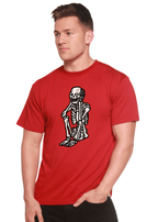 Sad Skeleton Halloween Unisex Bamboo Viscose/Organic Cotton Short Sleeve Graphic T-Shirt - Pendo Store