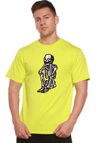 Sad Skeleton Halloween Unisex Bamboo Viscose/Organic Cotton Short Sleeve Graphic T-Shirt - Pendo Store