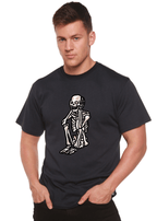 Sad Skeleton Halloween Unisex Bamboo Viscose/Organic Cotton Short Sleeve Graphic T-Shirt - Pendo Store