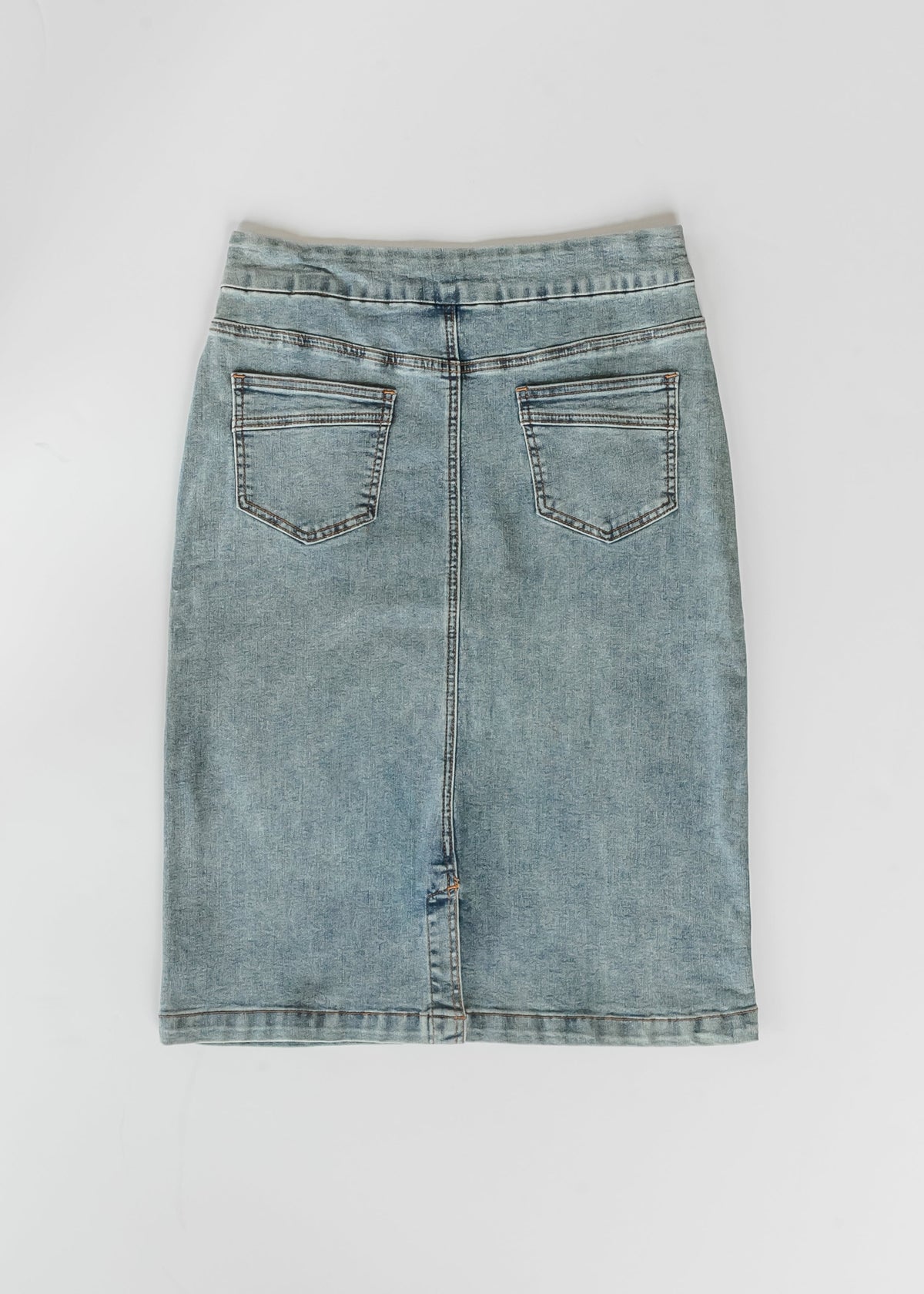 Sandra Classic Wash Midi Denim Skirt - Pendo Store