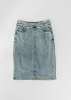 Sandra Classic Wash Midi Denim Skirt - Pendo Store
