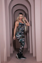 Scrunch Back Camouflage Jumpsuit - Pendo Store