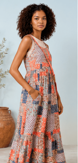 Serenity Patchwork Jumpsuit with Side Pockets - Pendo Store