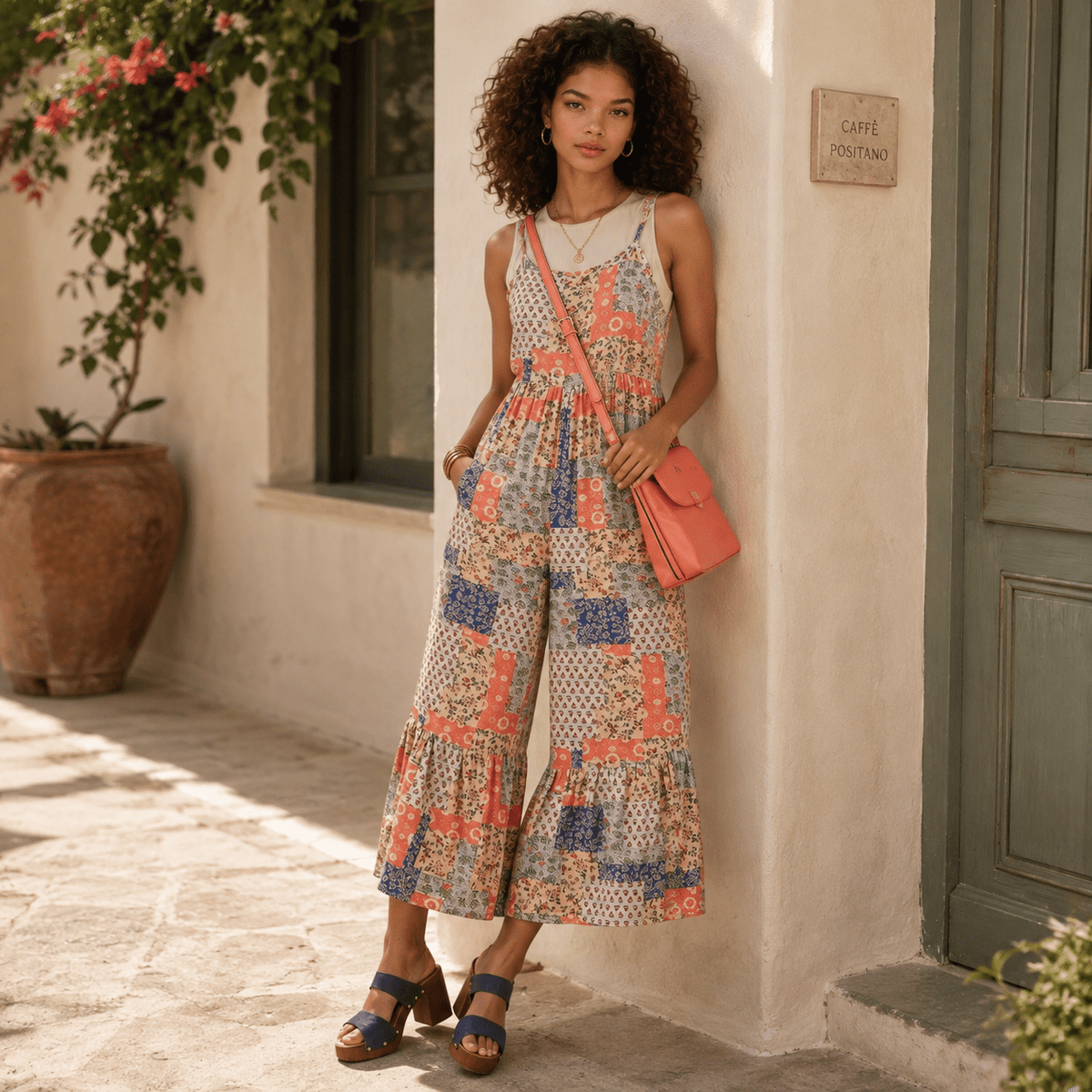 Serenity Patchwork Jumpsuit with Side Pockets - Pendo Store