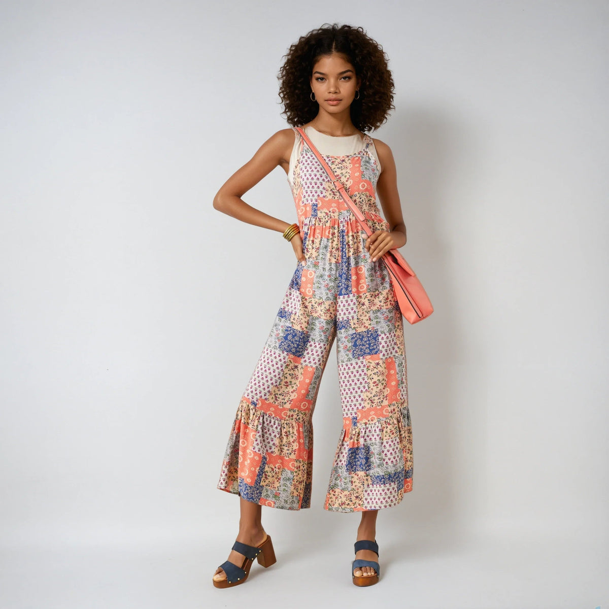 Serenity Patchwork Jumpsuit with Side Pockets - Pendo Store