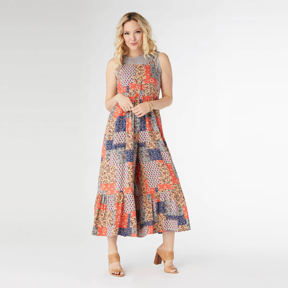 Serenity Patchwork Jumpsuit with Side Pockets - Pendo Store