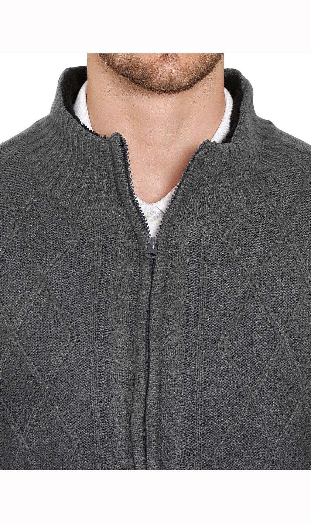 Sherpa Lined Fleece Sweater Jacket - Pendo Store