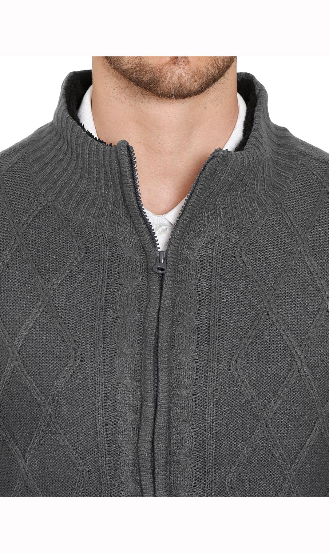 Sherpa Lined Fleece Sweater Jacket - Pendo Store