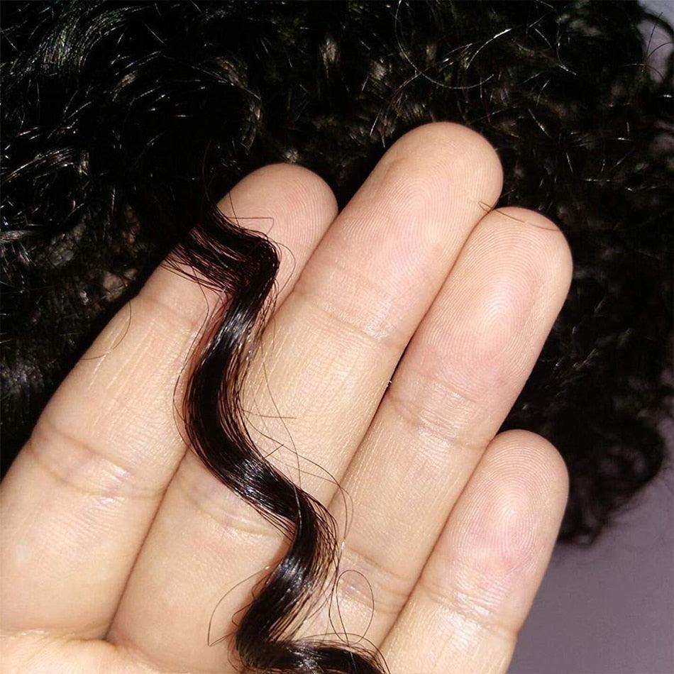 Short Kinky Curly Human Hair Wig Afro Short Wigs Pixie Cut Wig Human Hair No Lace Front Natural Brazilian Hair Pixie Wigs For For Black Women Gifts for Girlfriends - Pendo Store