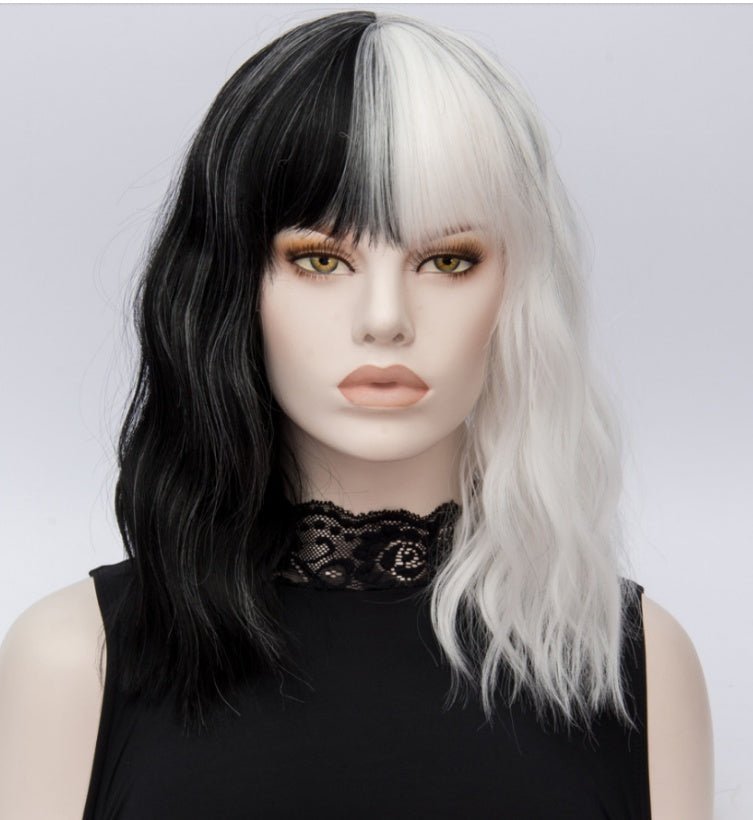 Short Wigs Similler Synthetic-Hair Halloween Kinky Cosplay Women White Straight for Black - Pendo Store