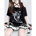 Off Shoulder Bow T-Shirt