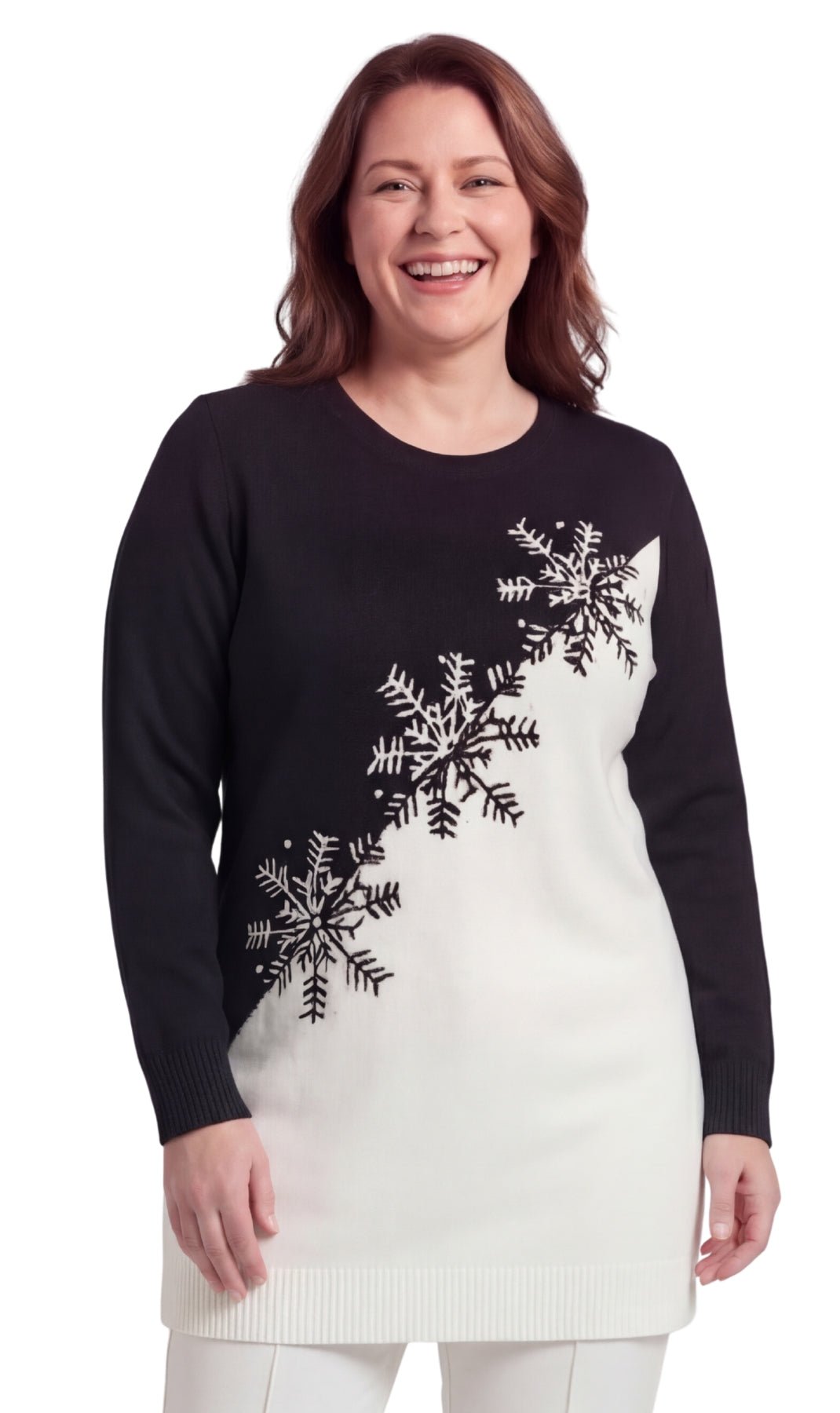 Snowflake Color Block Holiday Sweater - Pendo Store
