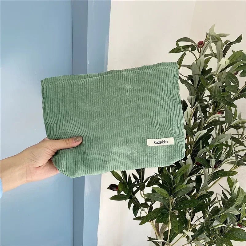 Soft Corduroy Cosmetic Organizer Bag - Pendo Store