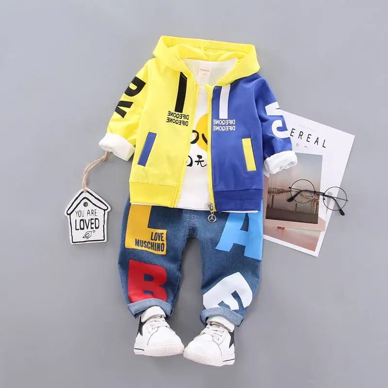 Spring and Autumn Boys Clothing Set Girls' Spring and Autumn Leisure Three piece Set Infant and Young Children's Clothing - Pendo Store