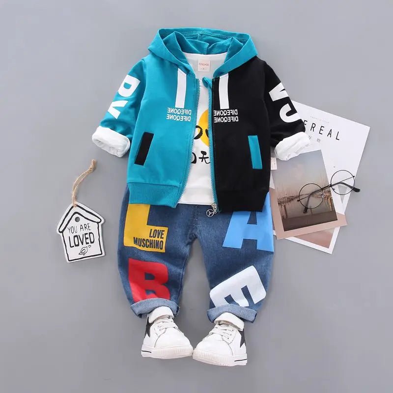 Spring and Autumn Boys Clothing Set Girls' Spring and Autumn Leisure Three piece Set Infant and Young Children's Clothing - Pendo Store