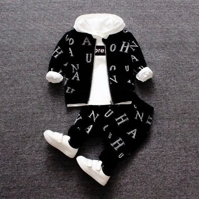 Spring and Autumn Boys Clothing Set Girls' Spring and Autumn Leisure Three piece Set Infant and Young Children's Clothing - Pendo Store