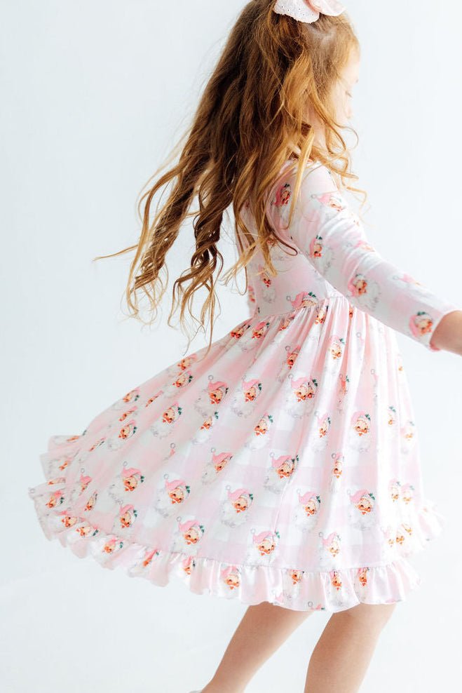 Storybook Santa L/S Ruffle Hem Twirl Dress - Pendo Store