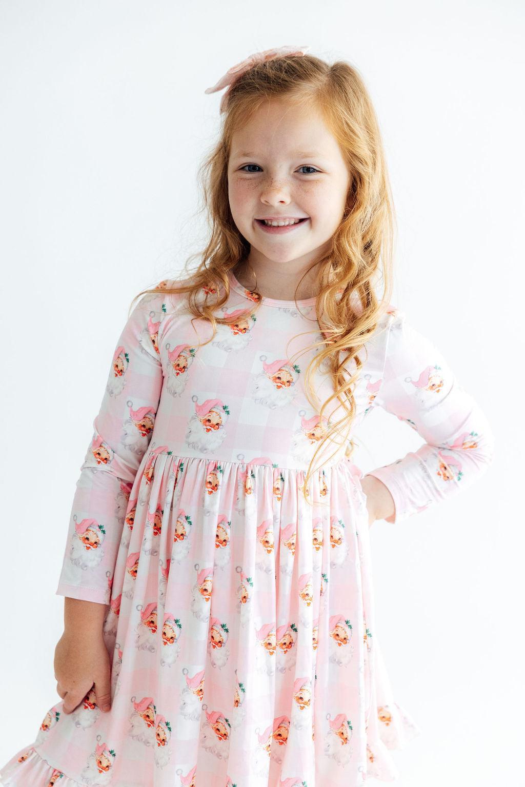Storybook Santa L/S Ruffle Hem Twirl Dress - Pendo Store