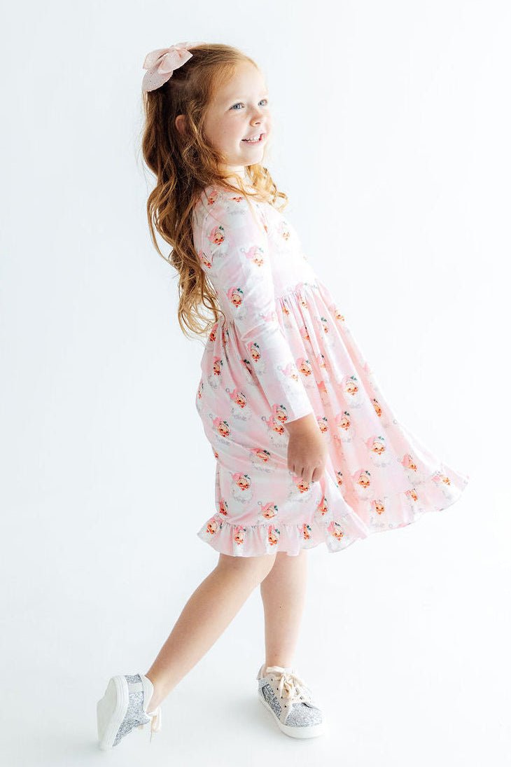 Storybook Santa L/S Ruffle Hem Twirl Dress - Pendo Store