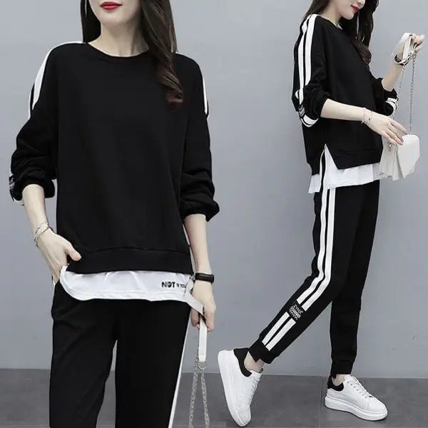 Striped Loose Fit Sportswear Set - Pendo Store