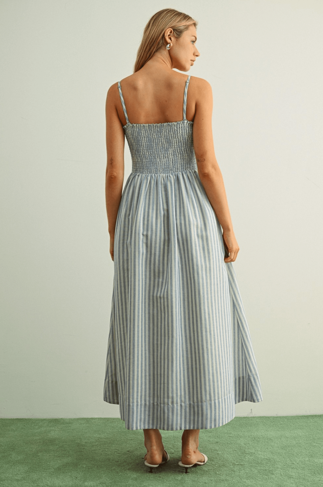 Striped Smocked Maxi Dress - Pendo Store