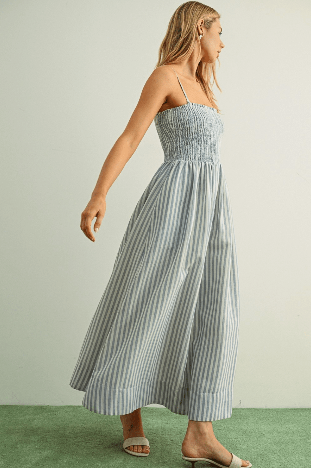 Striped Smocked Maxi Dress - Pendo Store