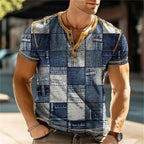 Summer 3D Printed T Shirt, Men’s Retro Patchwork, Cool Breathable, Short Sleeve, Trendy Casual, Oversized Top - Pendo Store