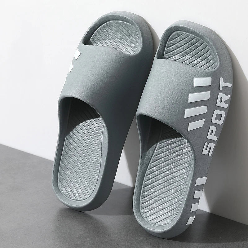 Summer Fashion Slippers For Men Indoor Outdoor Sandals Beach Flip Flop Thick Sole Male Slides Summer Non-Slip Men Shower Slipper - Pendo Store
