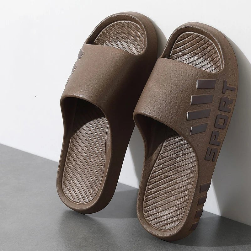 Summer Fashion Slippers For Men Indoor Outdoor Sandals Beach Flip Flop Thick Sole Male Slides Summer Non-Slip Men Shower Slipper - Pendo Store
