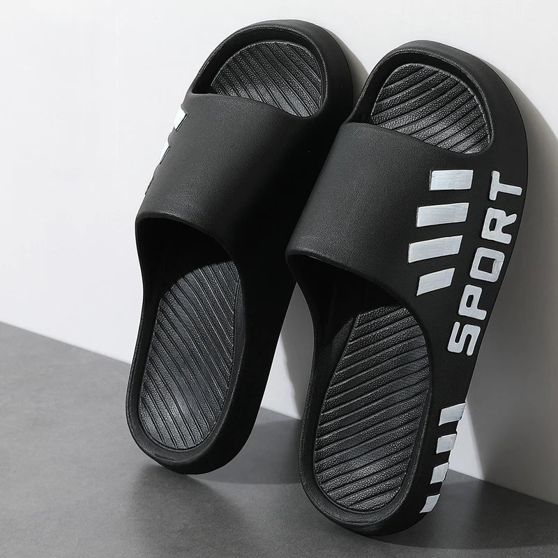 Summer Fashion Slippers For Men Indoor Outdoor Sandals Beach Flip Flop Thick Sole Male Slides Summer Non-Slip Men Shower Slipper - Pendo Store