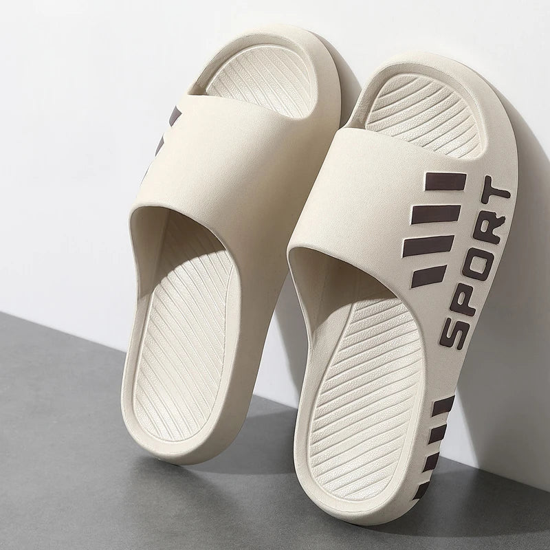 Summer Fashion Slippers For Men Indoor Outdoor Sandals Beach Flip Flop Thick Sole Male Slides Summer Non-Slip Men Shower Slipper - Pendo Store
