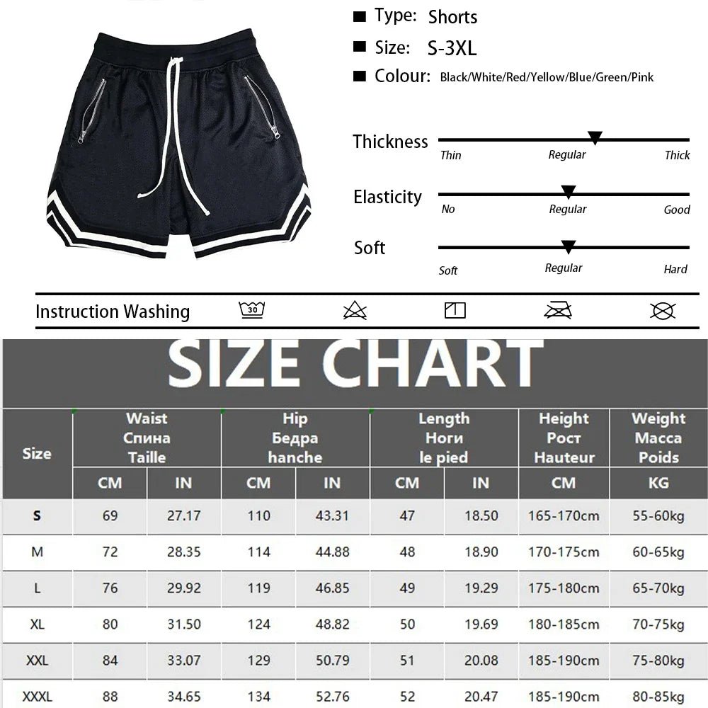 Summer New Men's Sports Fitness Shorts Men Basketball Game Training Running Casual Loose Quick-Drying Five-Point Pants - Pendo Store