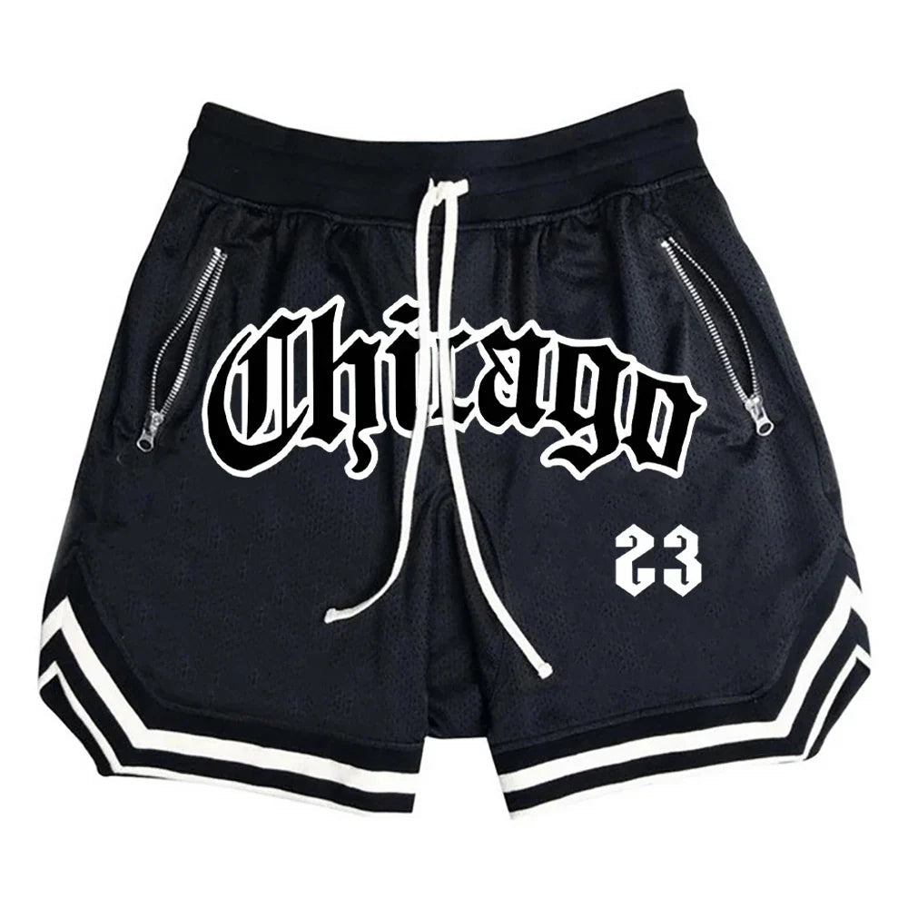 Summer New Men's Sports Fitness Shorts Men Basketball Game Training Running Casual Loose Quick-Drying Five-Point Pants - Pendo Store