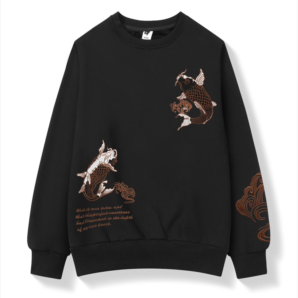 SW9014 Destiny Koi Embroidery Sweater - Pendo Store