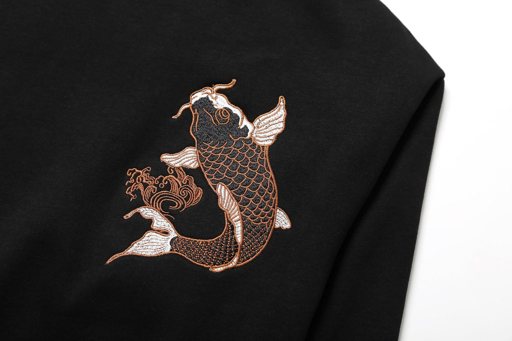 SW9014 Destiny Koi Embroidery Sweater - Pendo Store