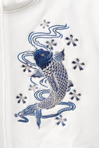 SW9015 Blue Koi Embroidery Sweater - Pendo Store