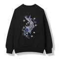 SW9015 Blue Koi Embroidery Sweater - Pendo Store